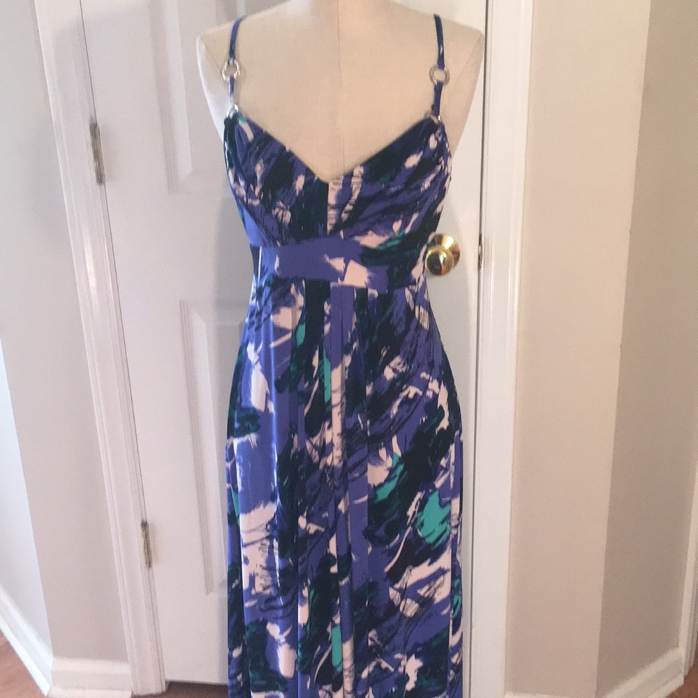 ♦️Bisou Bisou blue print maxi dress
